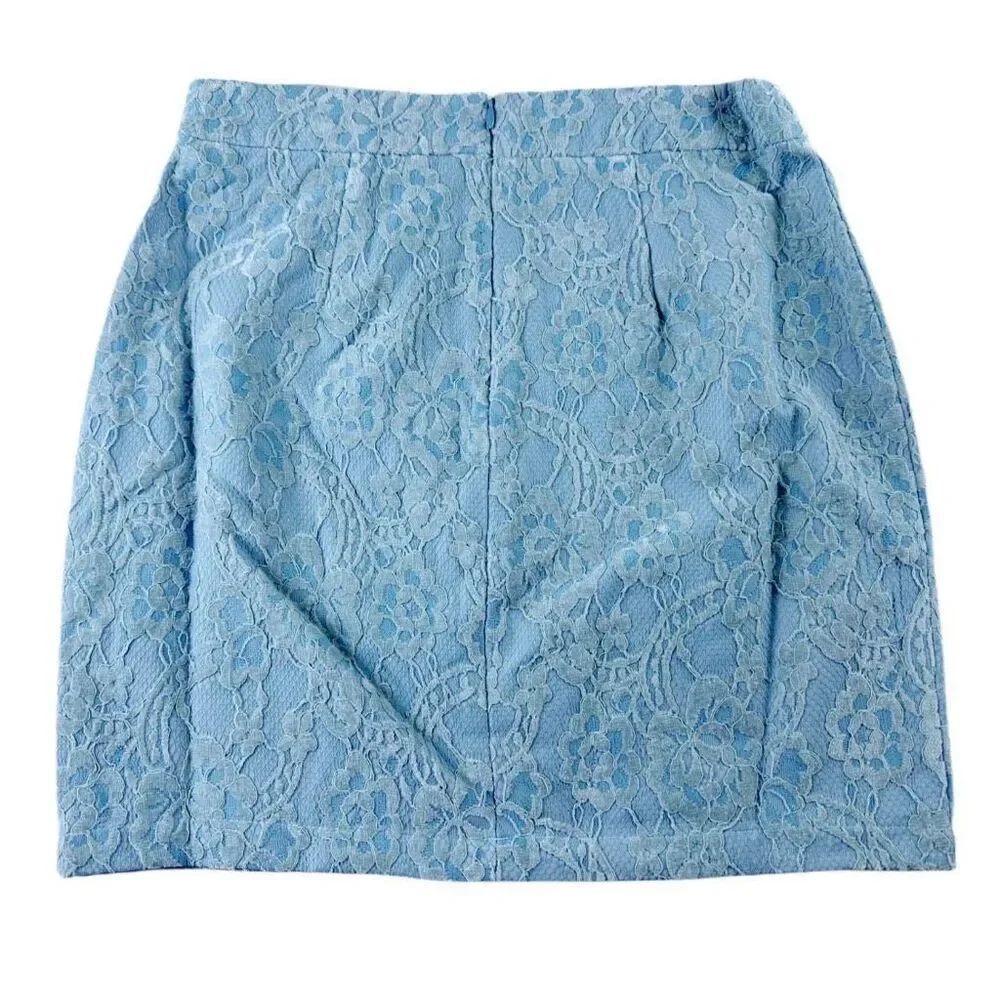 Naked Zebra Blue Lace Dress Set Bridgerton Regency Core Crop & Skirt Size M NWT - Picture 6 of 8